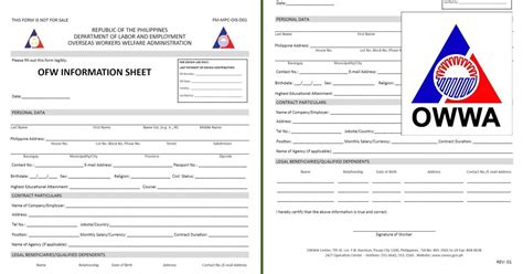 owwa application form for ofw|Download OFW Information Sheet (OWWA Membership Form).